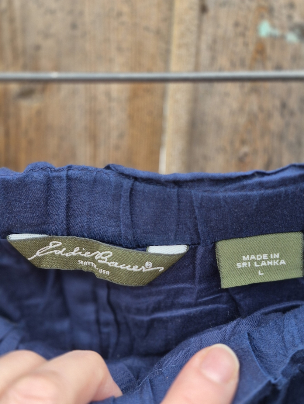 Eddie Bauer Size Larde Navy Blue Paisley Midi Skirt - Picture 5 of 17